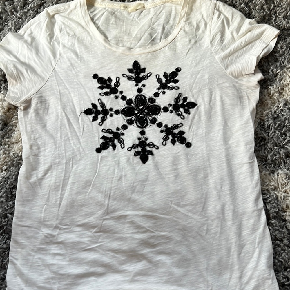 Jcrew black bead embellish vintage graphic tee - Picture 7 of 8
